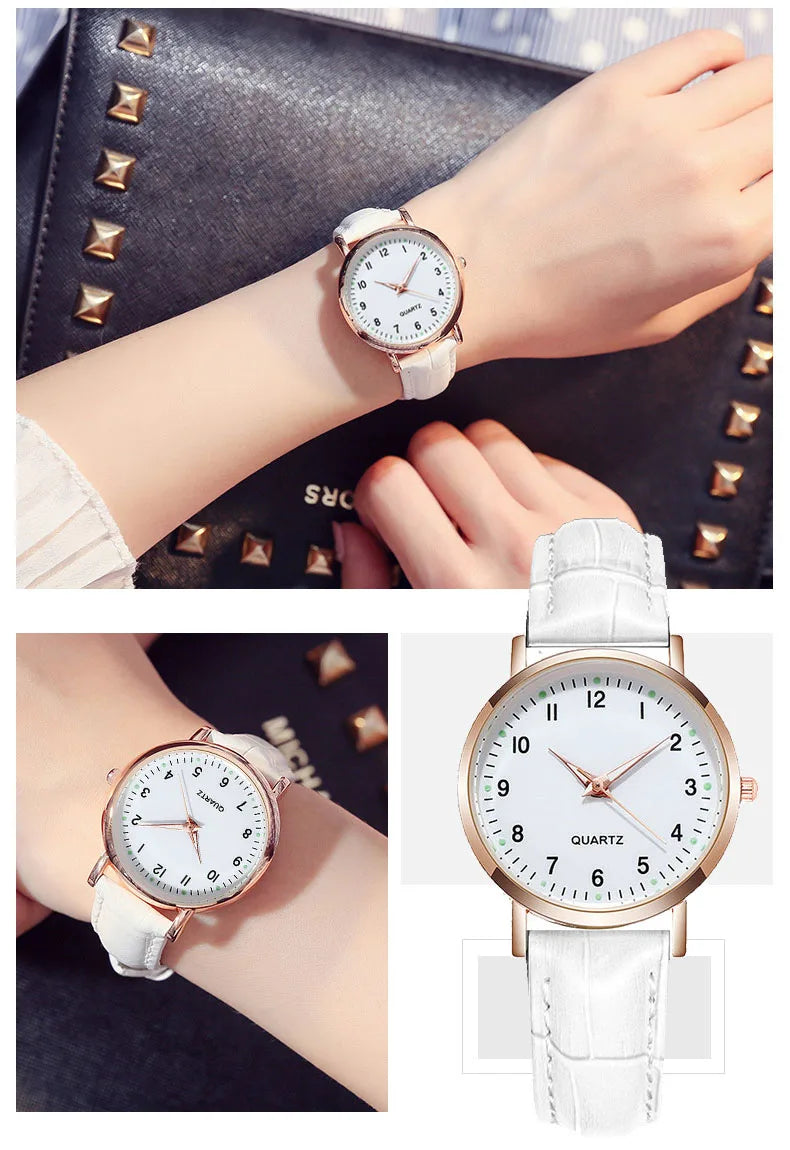 Reloj de Cuero Mujer Moda Luminous