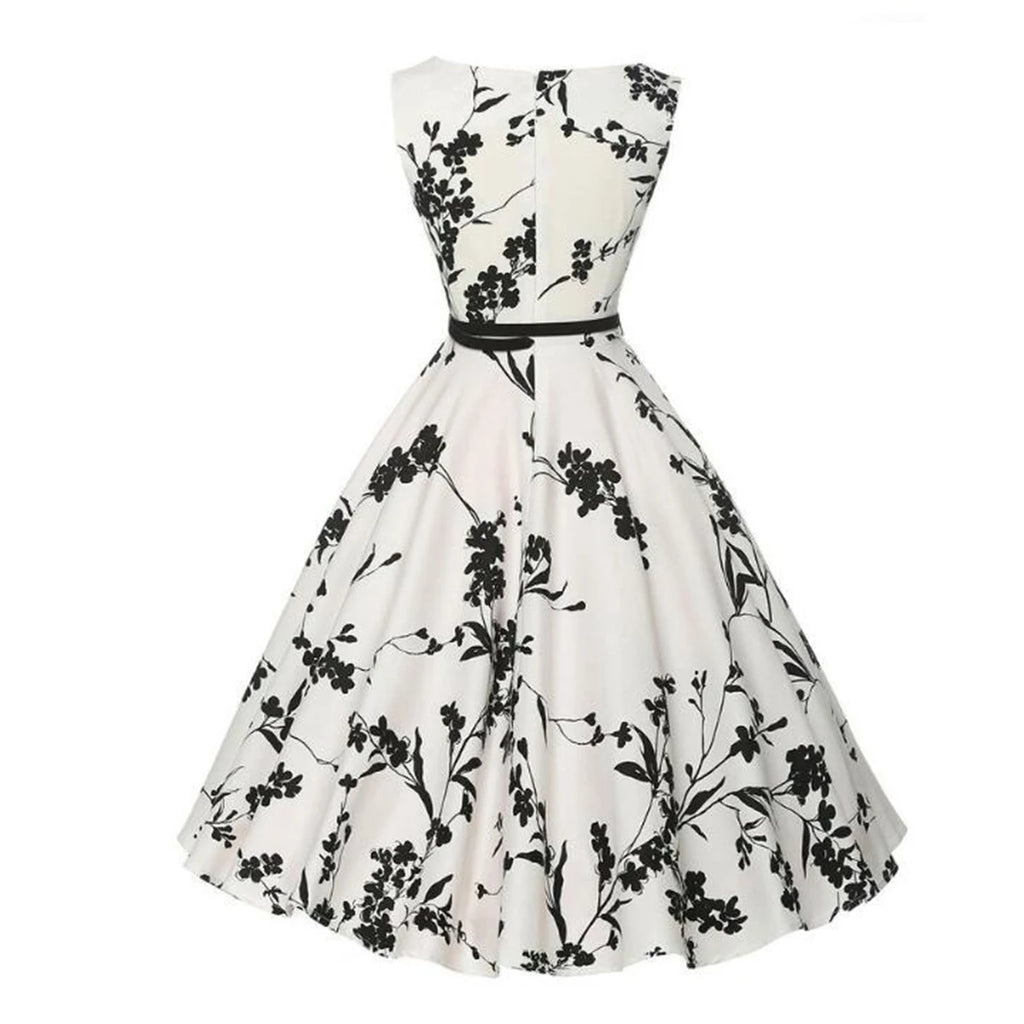Vintage Rockabilly Floral Retro Casual Summer Swing Dress