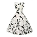 Robe Vintage Rockabilly Florale Rétro Décontractée Swing Été