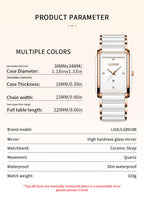 Montre LIGE LG89188 2026 Bracelet en céramique Résistante à l'eau