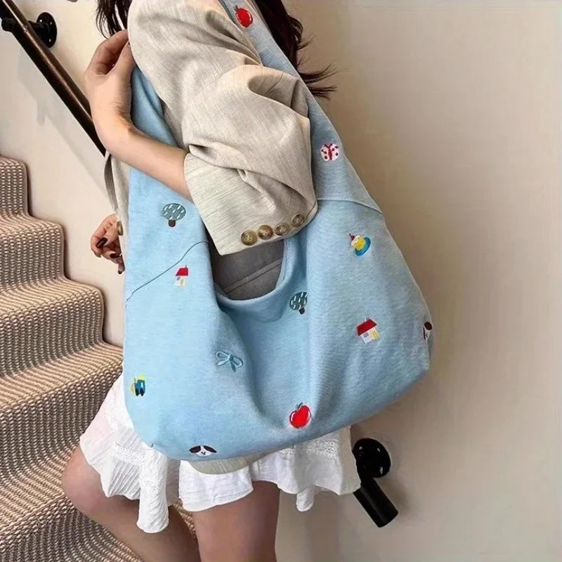 Bolso de Mezclilla Precioso Bordado