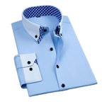 Chemise homme à manches longues infroissable double épaisseur