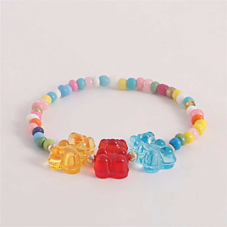 Conjunto de Collar y Pulsera Colgante Oso Bohemio