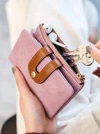 Portefeuille court en cuir PU pour femme grande capacité avec porte-cartes