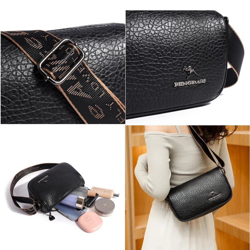 Bolso Mensajero de Cuero Mujer Pequeña Diseño Elegante