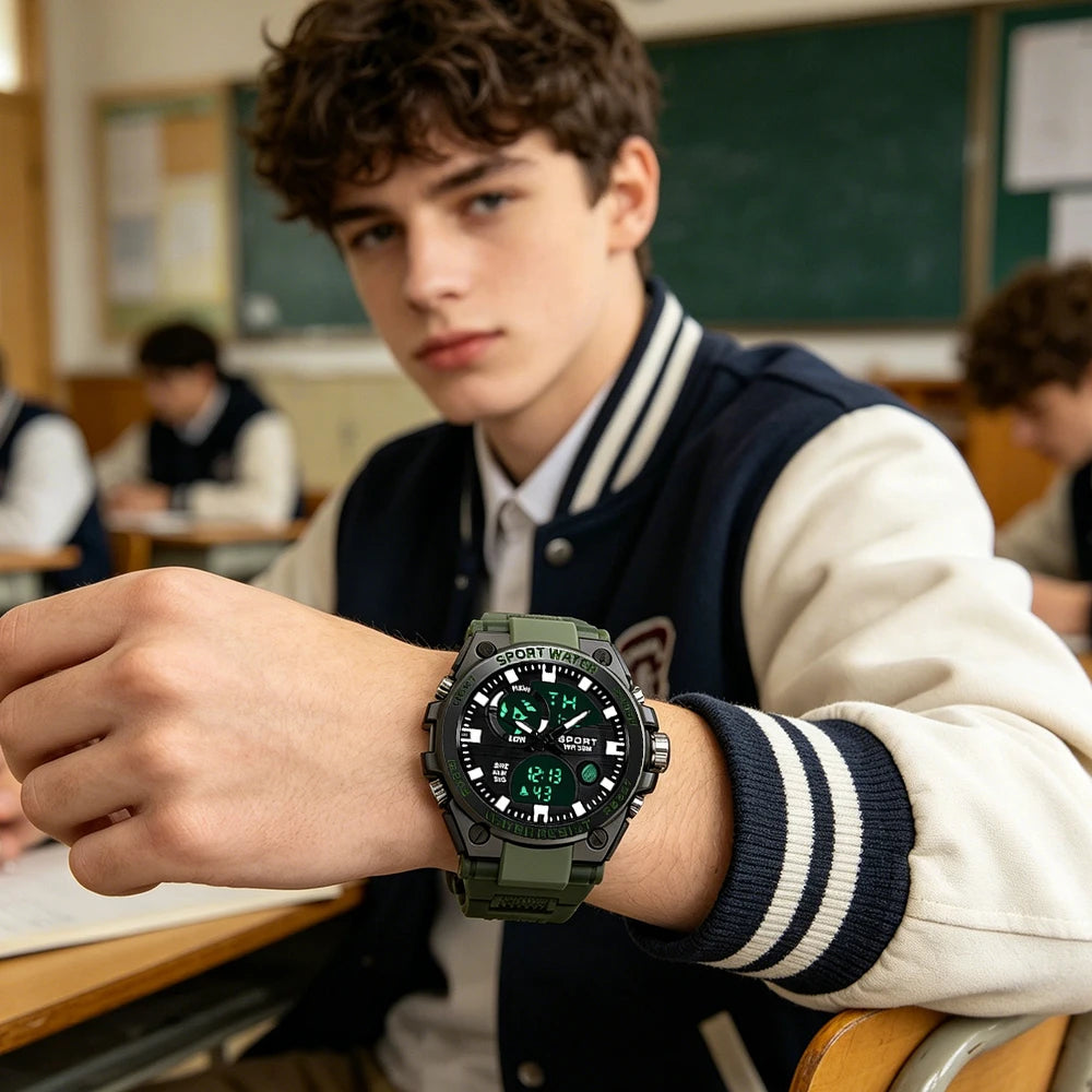 Multifunctional LED Dual Display Watch