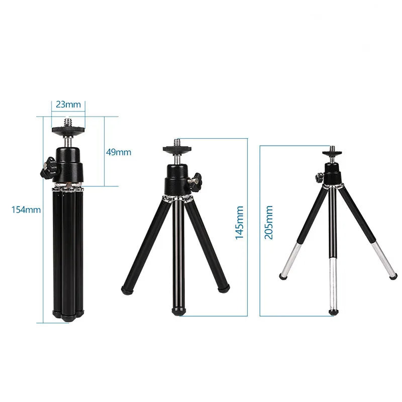 Mini Trípode de Mesa para Celular y Cámara con Clip Holder