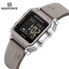 Reloj Digital Multifunción NAVIFORCE NF6105 Para Mujer con Correa de Silicona Resistente al Agua