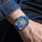 Reloj CURREN 8485 Mecánico Automático Para Hombre, Acero Inoxidable de 41 mm