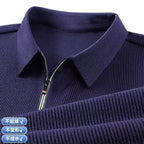 Polo Homme Manches Longues Col Semi-Ouvert
