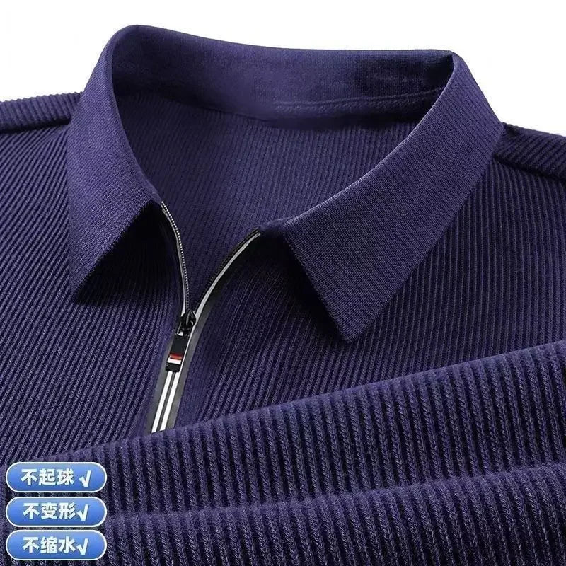 Polo Hombre Manga Larga Cuello Solapa Media
