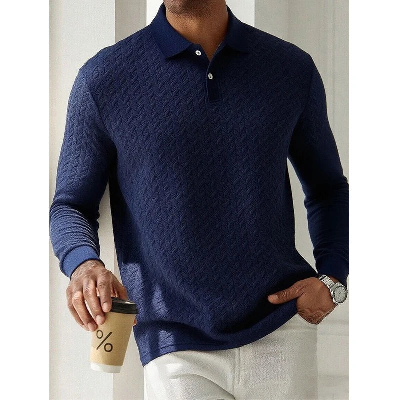 Polo Hombre Manga Larga Alta Calidad Casual /Negocios