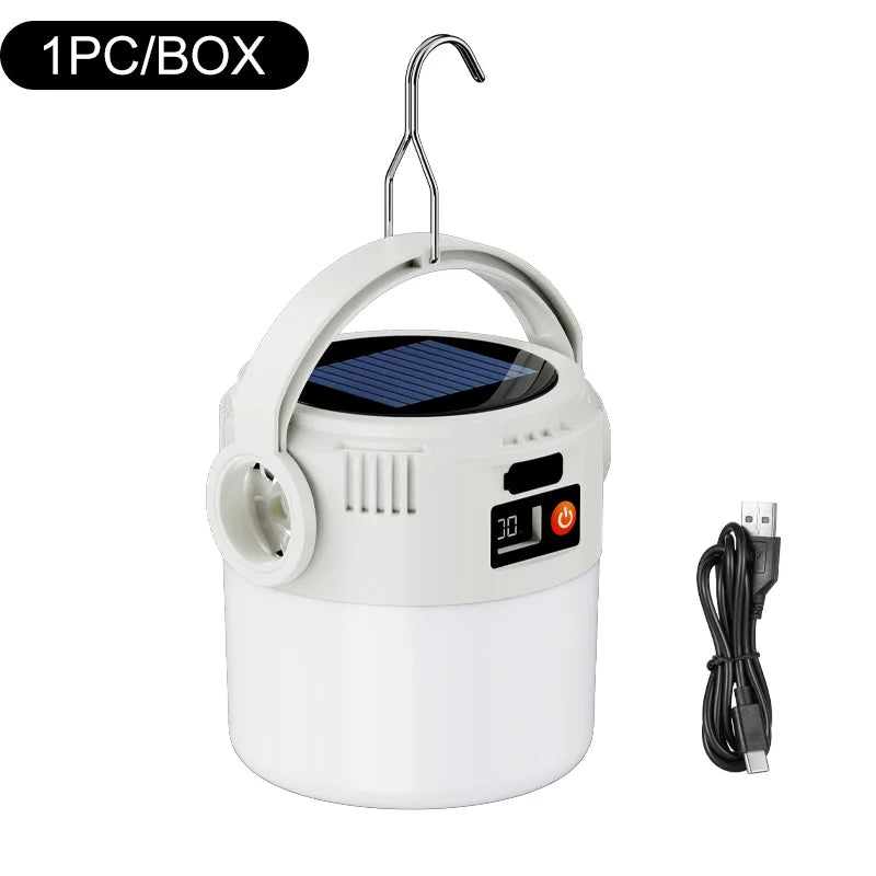 Lámpara Solar LED Portátil Para Camping  4 Modos de Luz