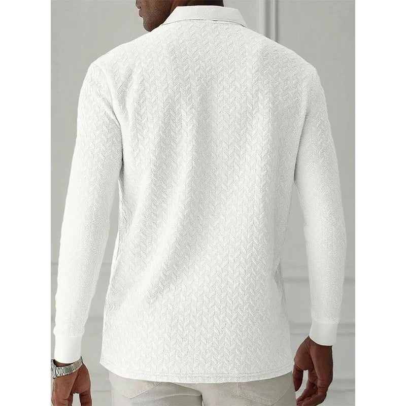 Polo Hombre Manga Larga Alta Calidad Casual /Negocios