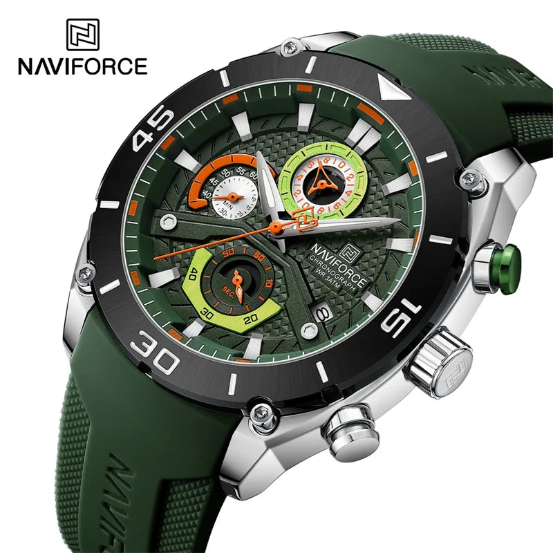 Reloj NAVIFORCE 8038 Deportivo Para Hombre con Cronógrafo y Manecillas Luminosas