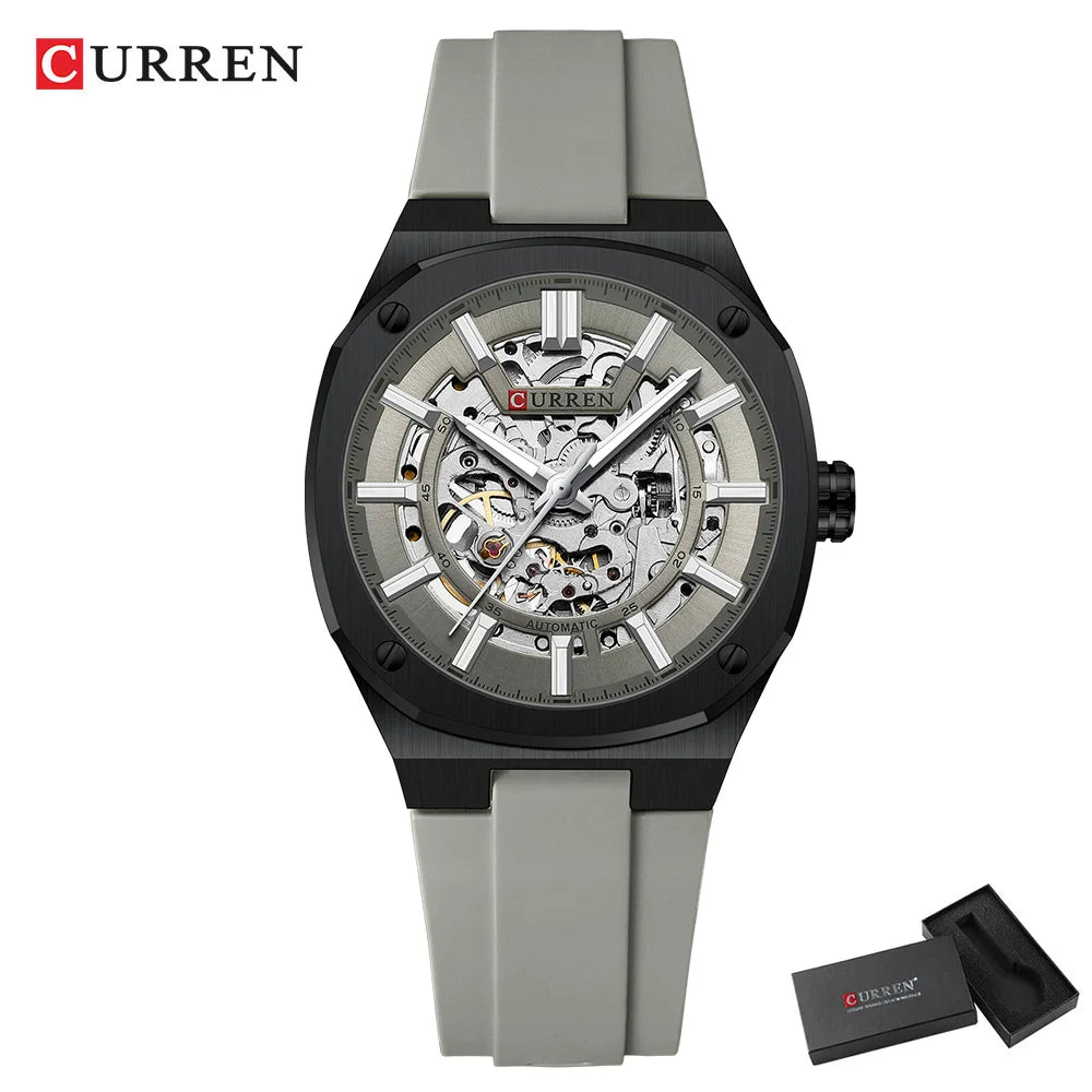 Reloj CURREN 8485 Mecánico Automático Para Hombre, Acero Inoxidable de 41 mm