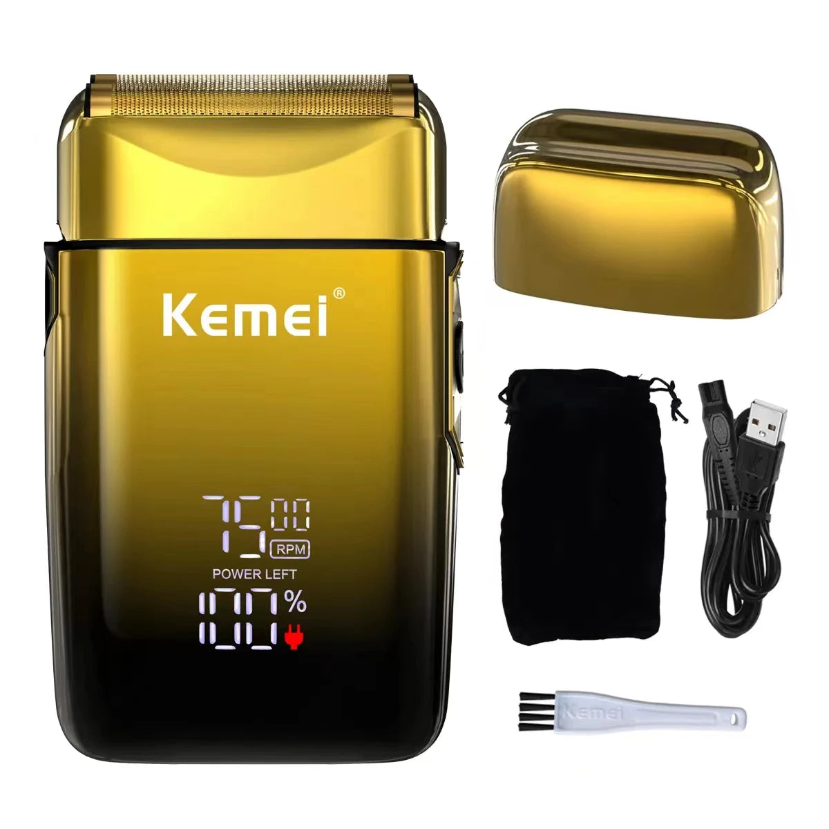 Afeitadora Eléctrica Kemei KM-TX10 Pantalla LCD Recargable USB