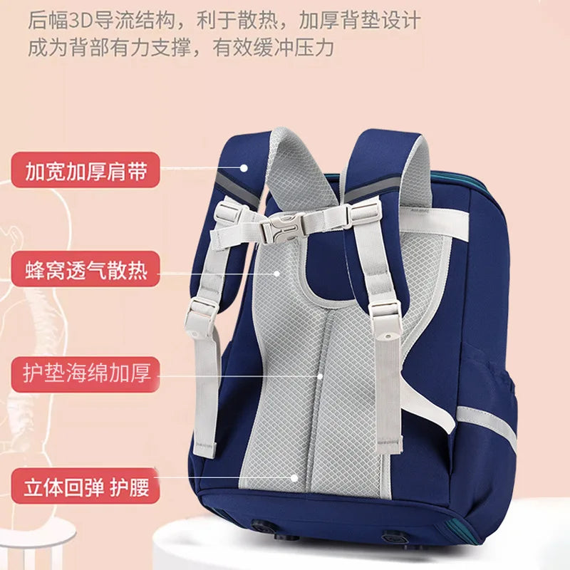 Mochila Escolar Infantil con Correa de Cojin de Aire Ortopédica