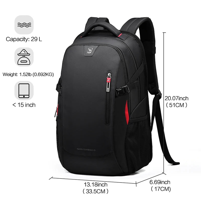 Mochila Laptop 14 Pulgadas Impermeable Nylon 29L