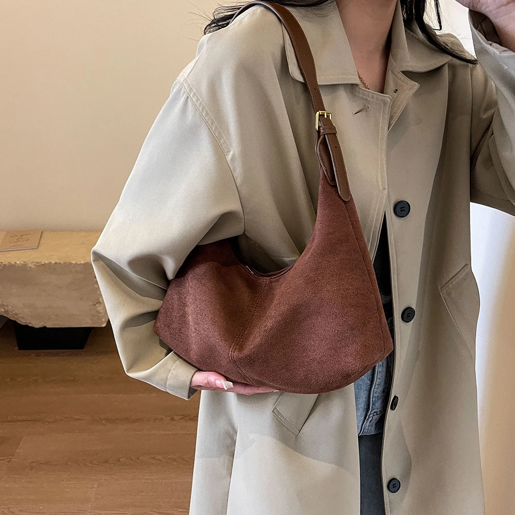 Bolso Gamuza Vintage Cruzado Hombro Lujo Casual