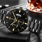 Montre Quartz Acier Inoxydable Mode et Luxe Hommes