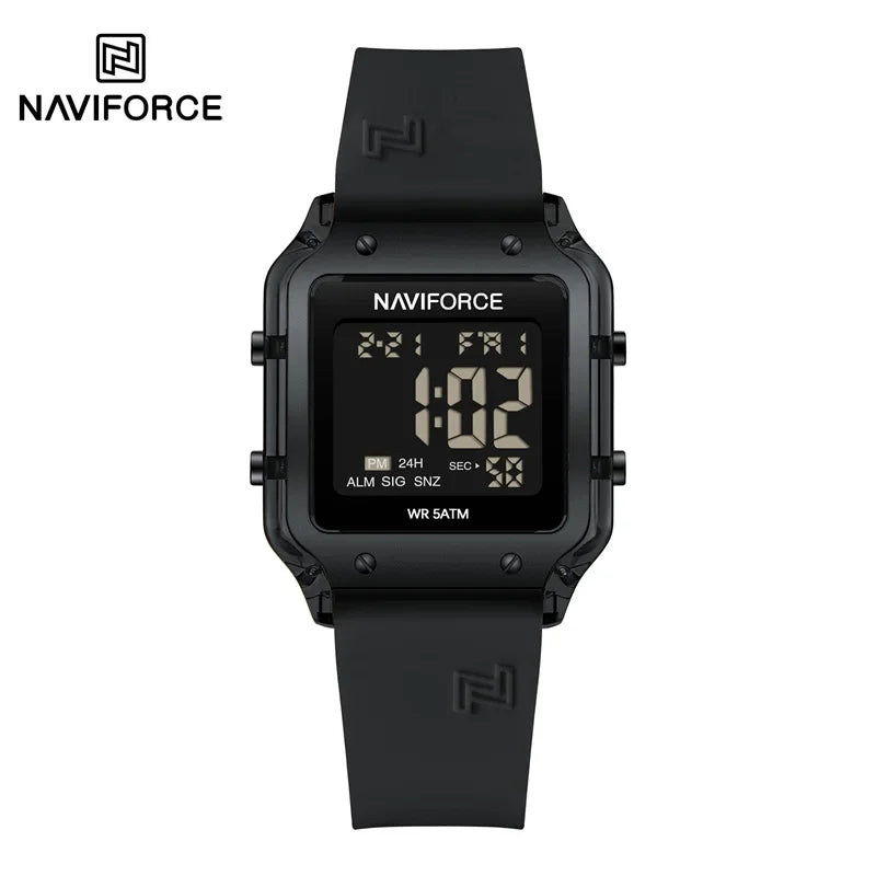 Reloj Digital Multifunción NAVIFORCE NF6105 Para Mujer con Correa de Silicona Resistente al Agua