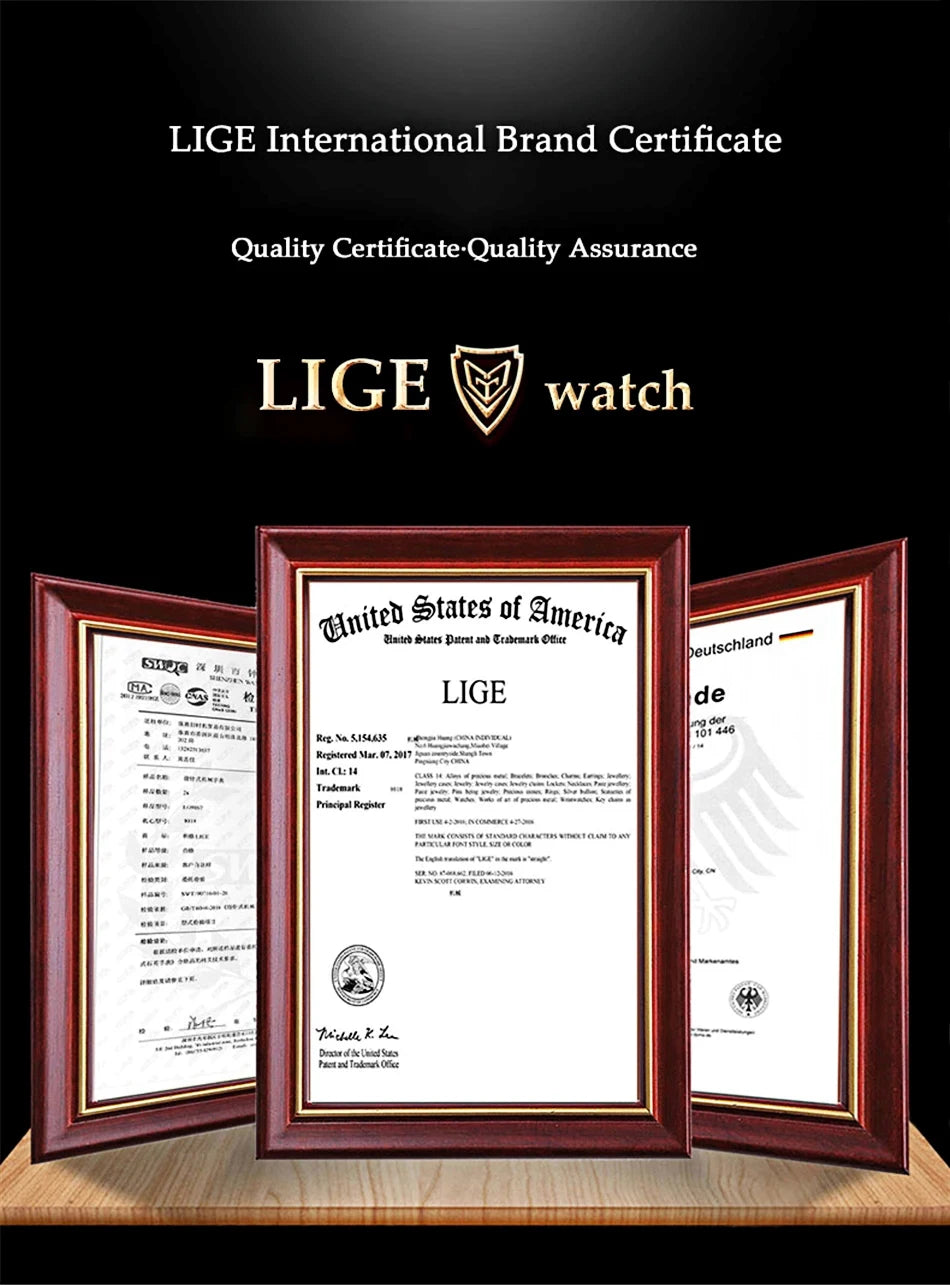 Montre LIGE LG89188 2026 Bracelet en céramique Résistante à l'eau