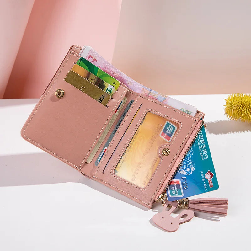 Billetera Compacta Para Mujer con Cremallera, Tarjetero, y Monedero