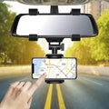 360° Car Phone Holder with Rearview Mirror Clip