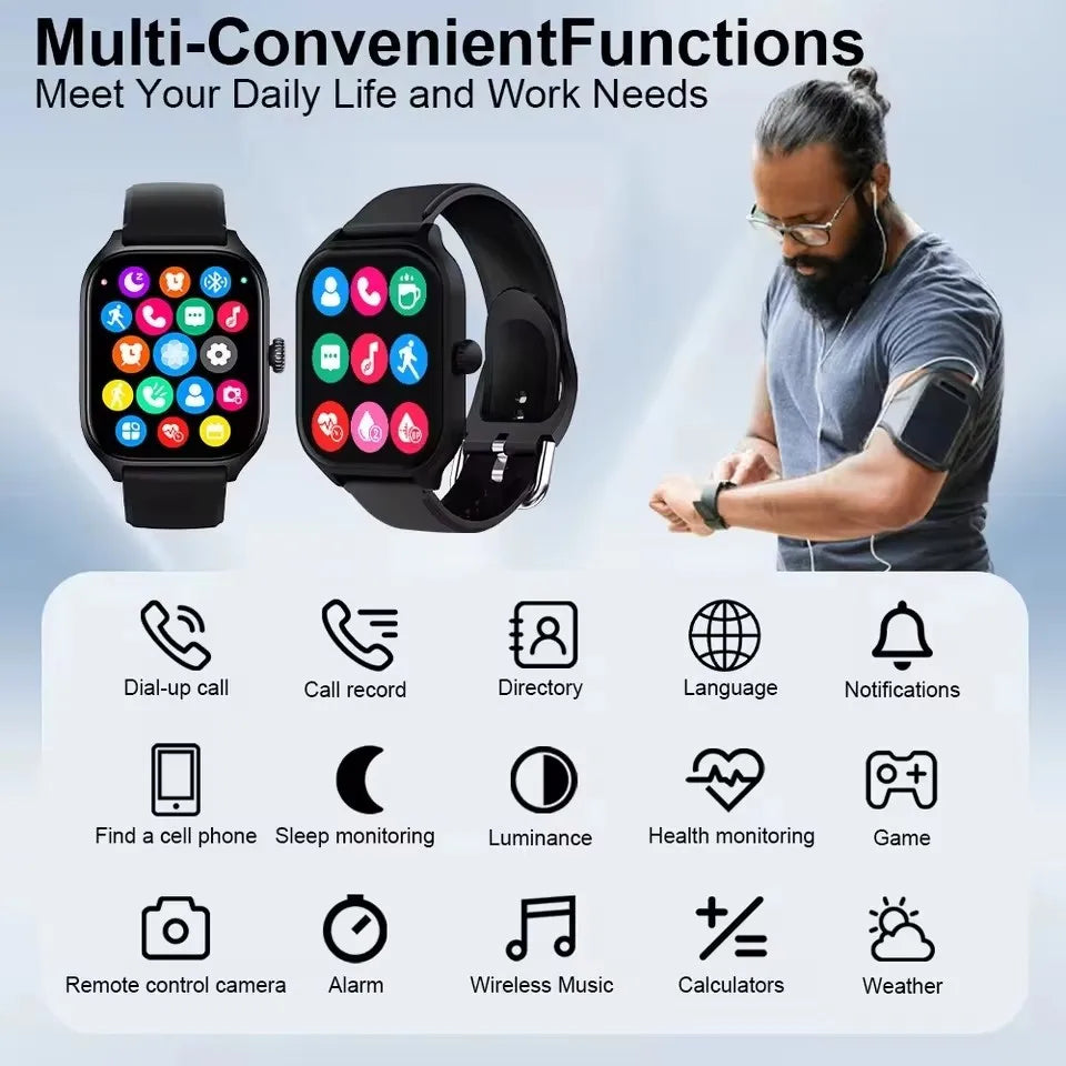 Smartwatch Hombre Mujer Pantalla Táctil Frecuencia Cardíaca