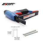 Pistola Grapadora Ascott Neumática 21Ga 8016-429 Nariz Larga 12.8mm Hilo Fino Para Tapicería y Carpintería