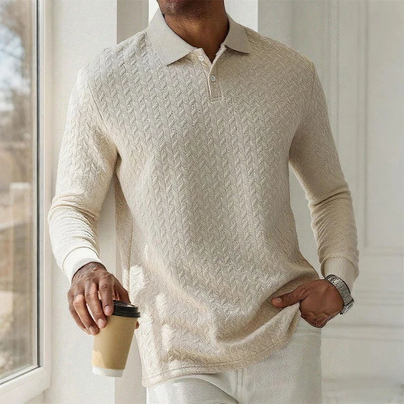 Polo Hombre Manga Larga Alta Calidad Casual /Negocios