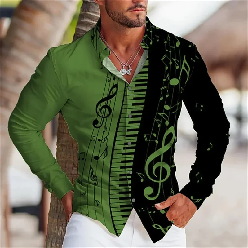 Camiseta Unisex Manga Larga Estampado Nota Musical
