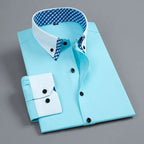 Chemise homme à manches longues infroissable double épaisseur