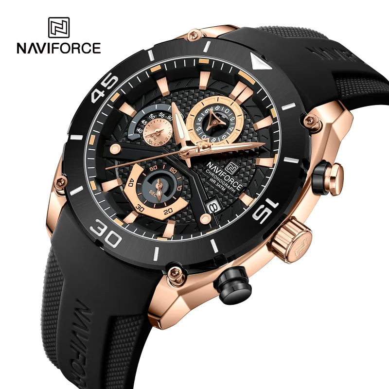 Reloj NAVIFORCE 8038 Deportivo Para Hombre con Cronógrafo y Manecillas Luminosas