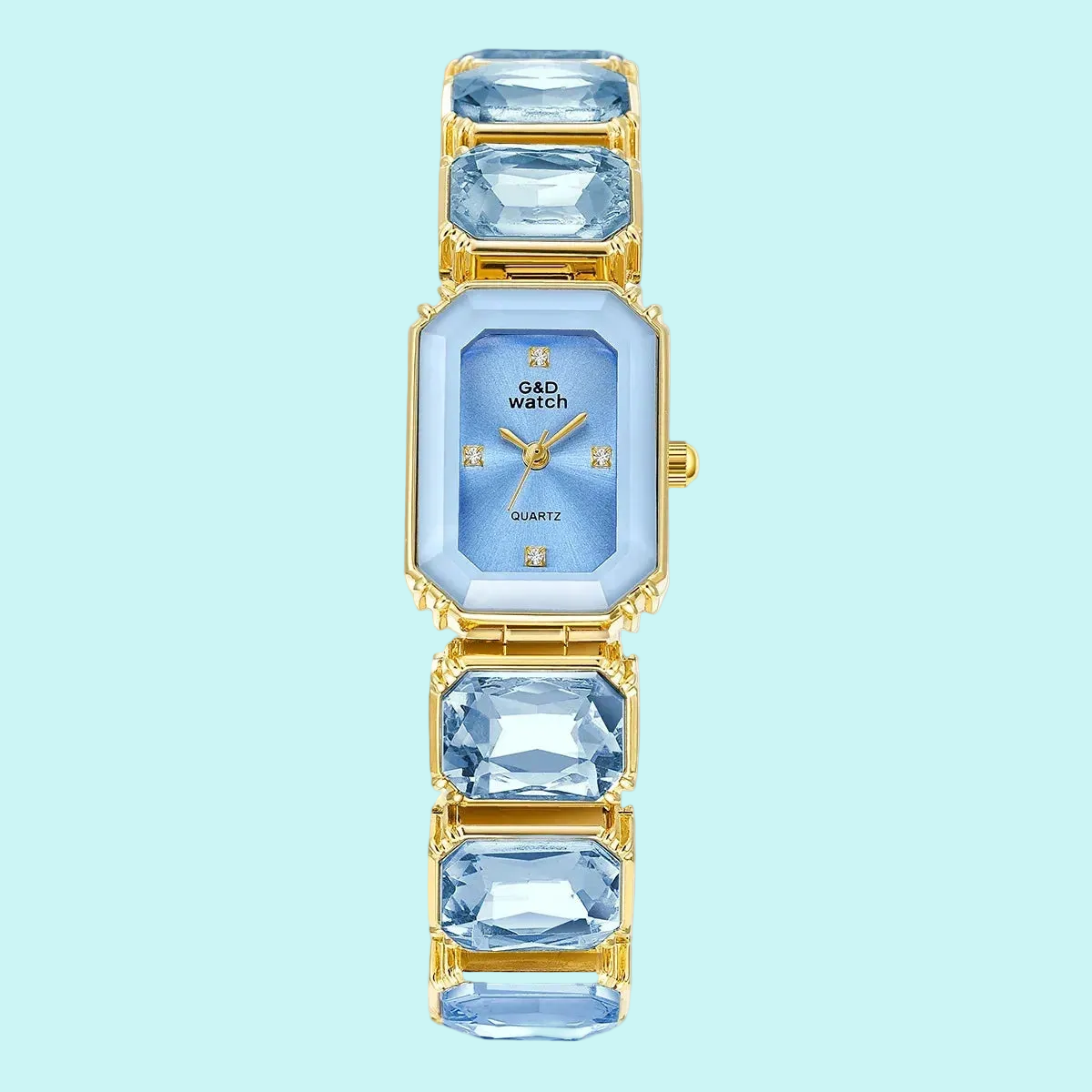 Women's Square Gold Wristwatch with Diamonds