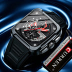 Reloj de Cuarzo CURREN 8461 Cuadrado Para Hombre con Cronógrafo, Correa de silicona