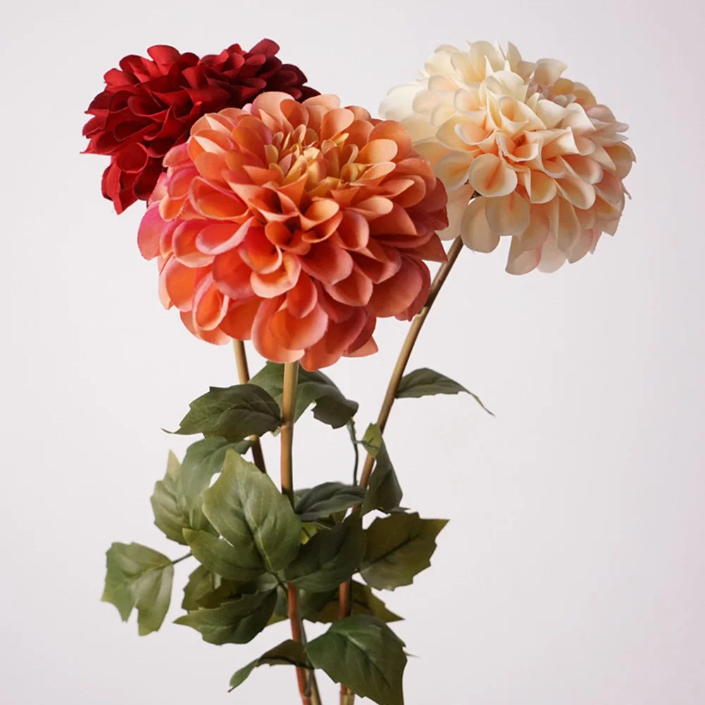 Dalia y Crisantemo Artificial 57cm Ramo de Seda Bodas /Hogar