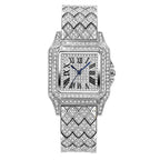 Montre de luxe dorée avec diamants Hip Hop pour femme