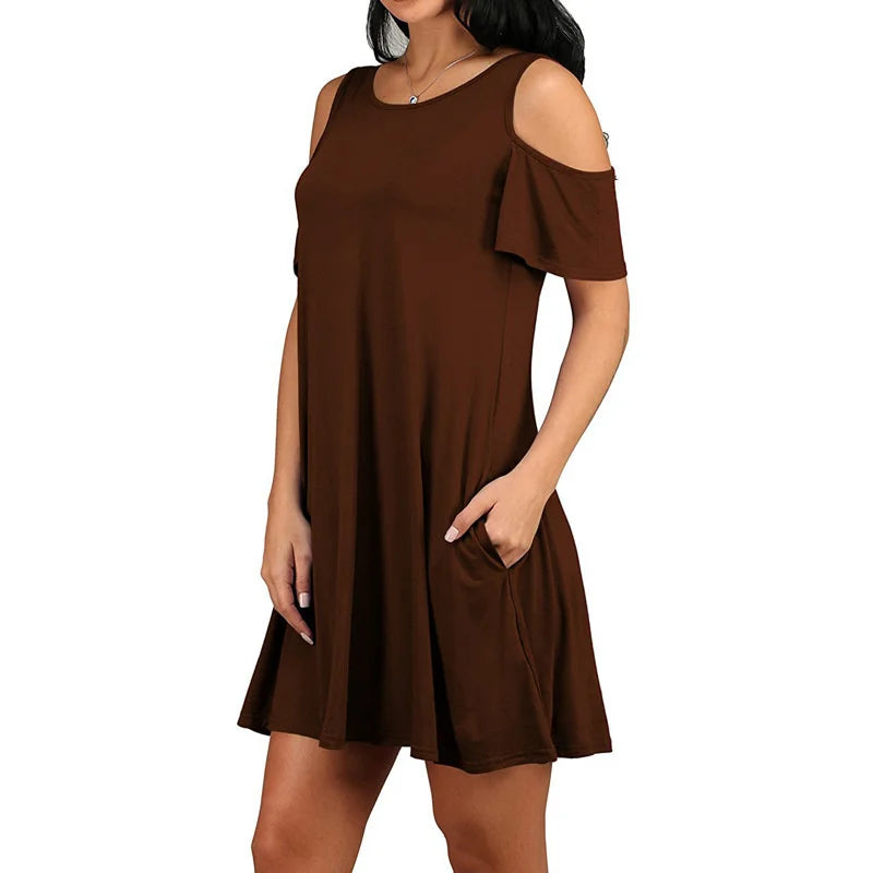 Elegant Vintage Off-the-Shoulder Party Dress