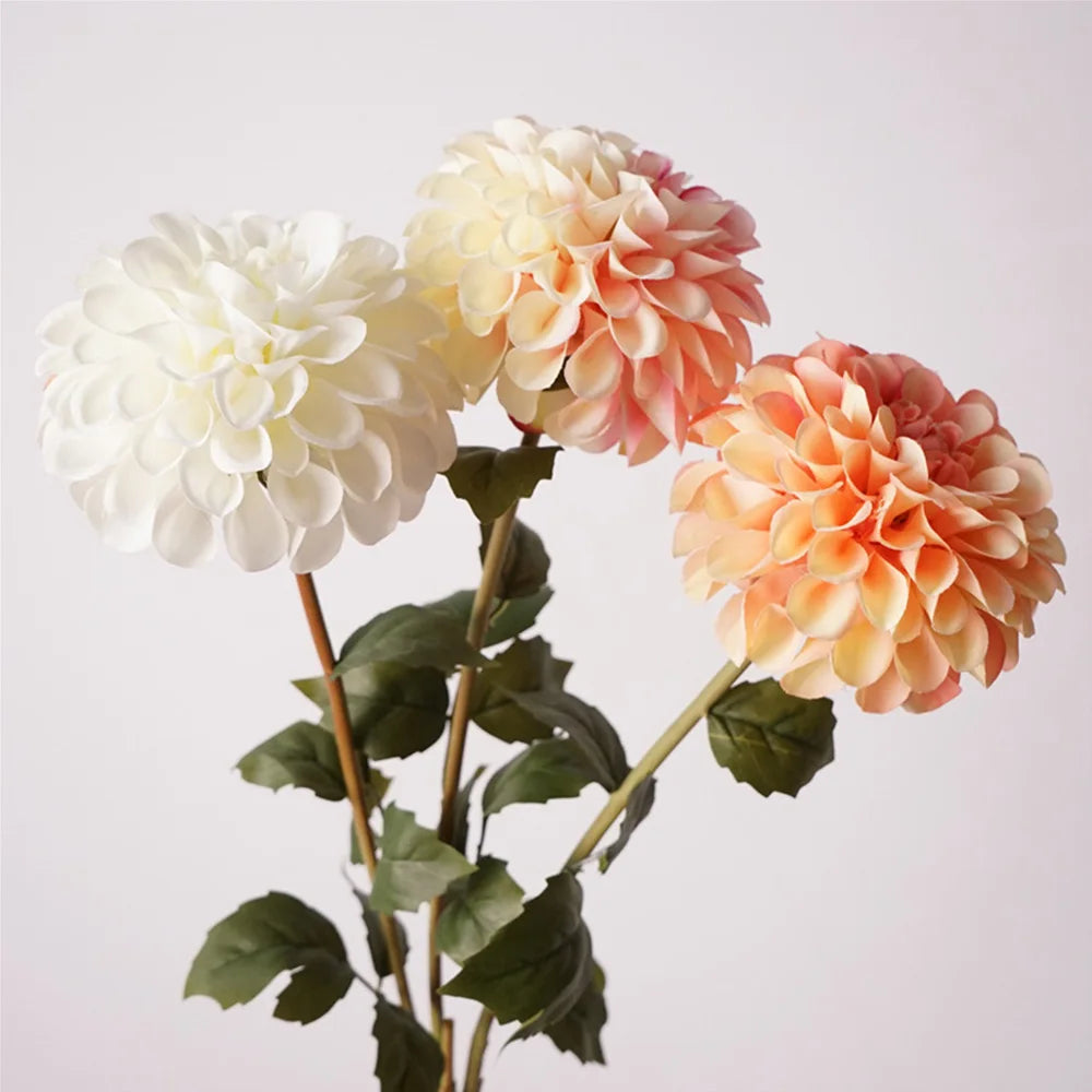 Dalia y Crisantemo Artificial 57cm Ramo de Seda Bodas /Hogar