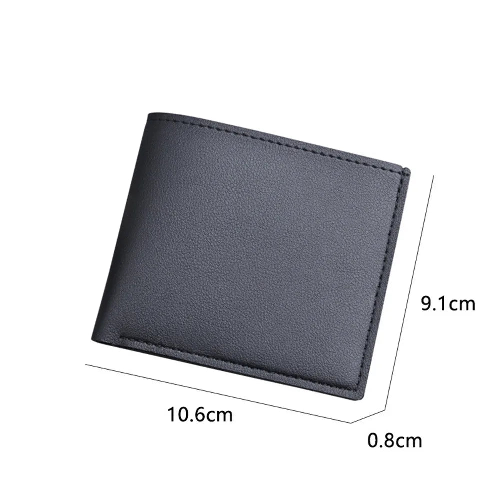 Billetera Delgada de Cuero PU Para Hombre Gran Capacidad