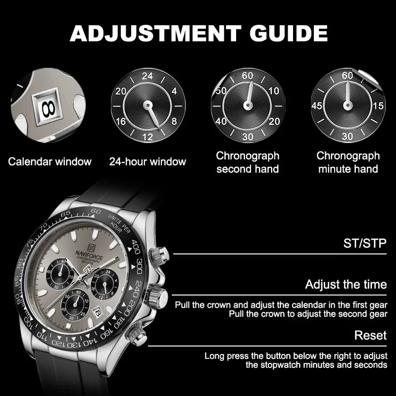 Reloj NAVIFORCE 8054 Casual y Deportivo Para Hombre con Cronógrafo