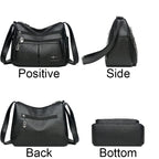 Sac en Cuir Souple Luxe Multipoches Bandoulière Haute Qualité