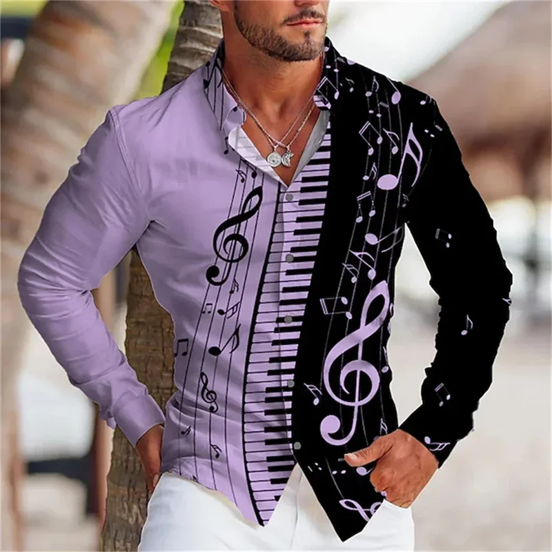 Camiseta Unisex Manga Larga Estampado Nota Musical