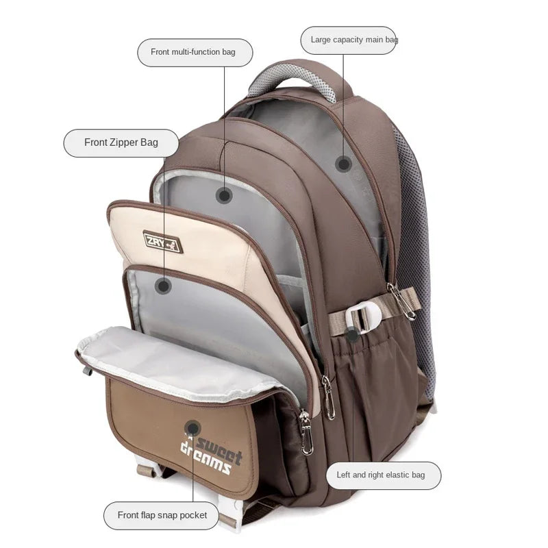 Mochila Escolar Gran Capacidad Ligera Universidad y Viajes