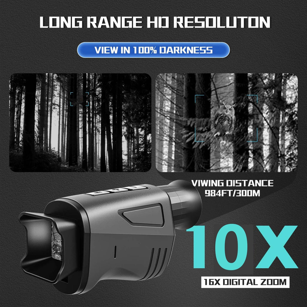 Monocular Visión Nocturna 1080P HD Cámara Infrarroja Búsqueda en Oscuridad