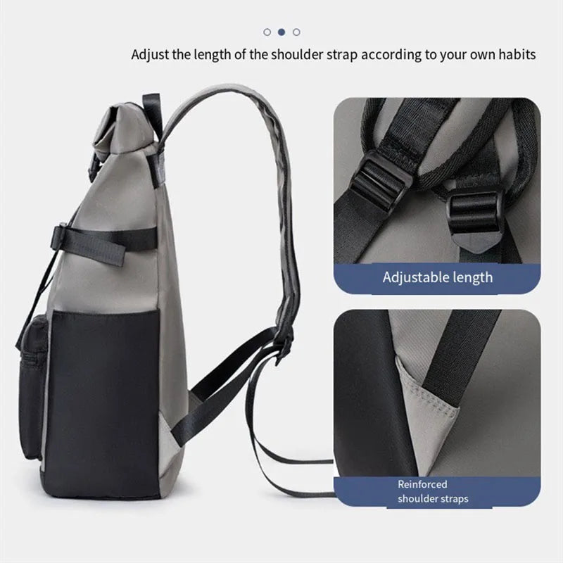 Mochila Roll-Top Unisex Casual Minimalista
