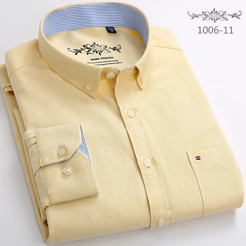 Camisa Hombre Algodón Manga Larga Slim Fit Formal
