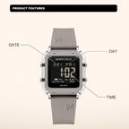 Reloj Digital Multifunción NAVIFORCE NF6105 Para Mujer con Correa de Silicona Resistente al Agua